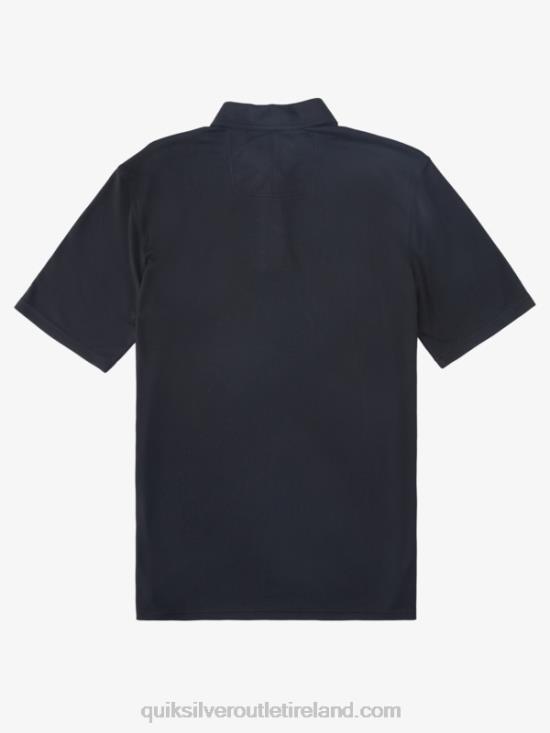 Men Quiksilver Waterman Waterpolo Short Sleeve Polo Shirt N02TD245 black