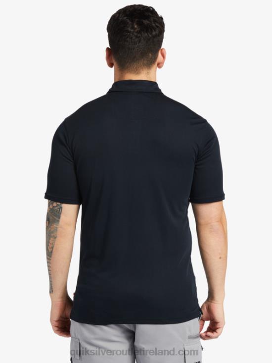 Men Quiksilver Waterman Waterpolo Short Sleeve Polo Shirt N02TD245 black