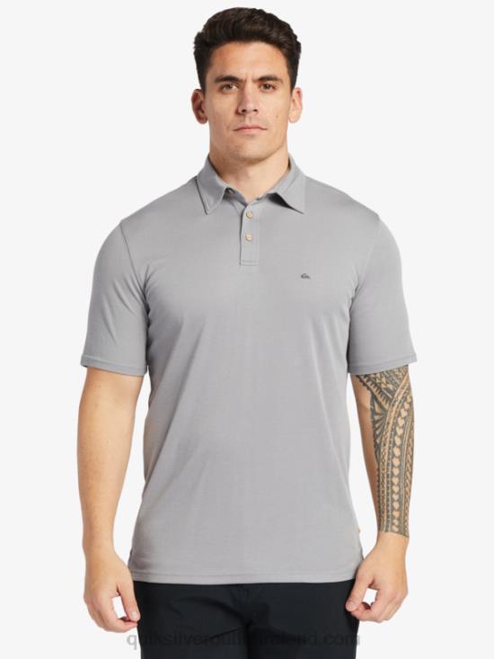Men Quiksilver Waterman Waterpolo Short Sleeve Polo Shirt N02TD247 sharkskin