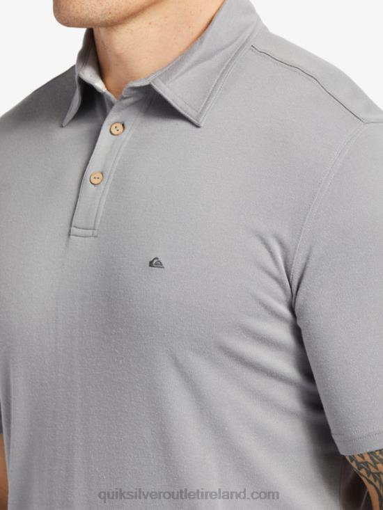 Men Quiksilver Waterman Waterpolo Short Sleeve Polo Shirt N02TD247 sharkskin