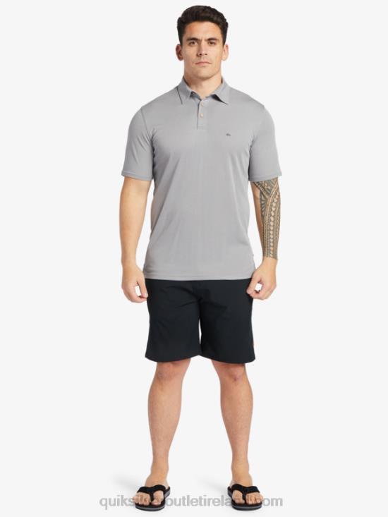 Men Quiksilver Waterman Waterpolo Short Sleeve Polo Shirt N02TD247 sharkskin