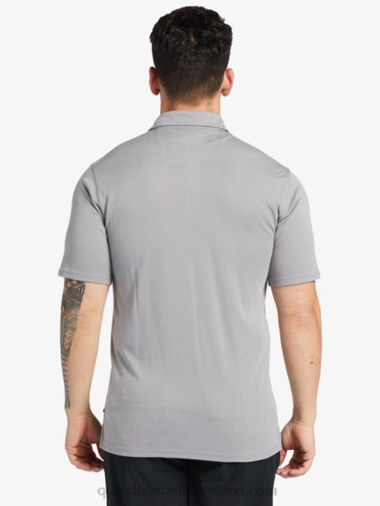 Men Quiksilver Waterman Waterpolo Short Sleeve Polo Shirt N02TD247 sharkskin