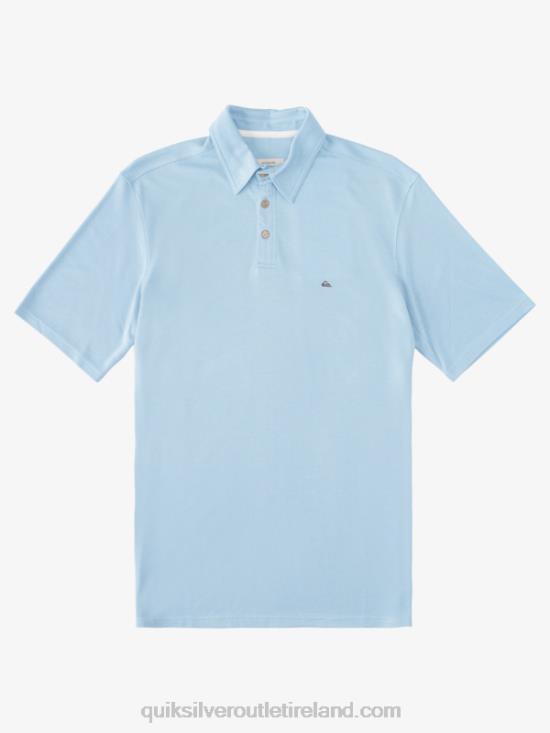 Men Quiksilver Waterman Waterpolo Short Sleeve Polo Shirt N02TD248 dusk blue