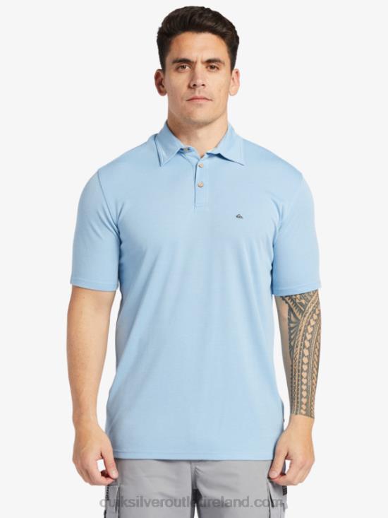 Men Quiksilver Waterman Waterpolo Short Sleeve Polo Shirt N02TD248 dusk blue