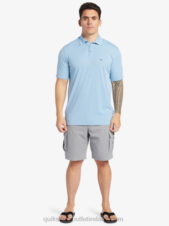 Men Quiksilver Waterman Waterpolo Short Sleeve Polo Shirt N02TD248 dusk blue