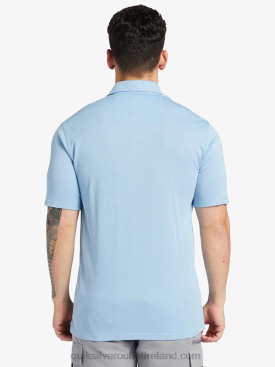 Men Quiksilver Waterman Waterpolo Short Sleeve Polo Shirt N02TD248 dusk blue