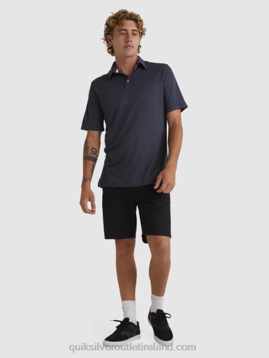 Men Quiksilver Waterman Waterpolo Short Sleeve Polo Shirt N02TD250 blue nights