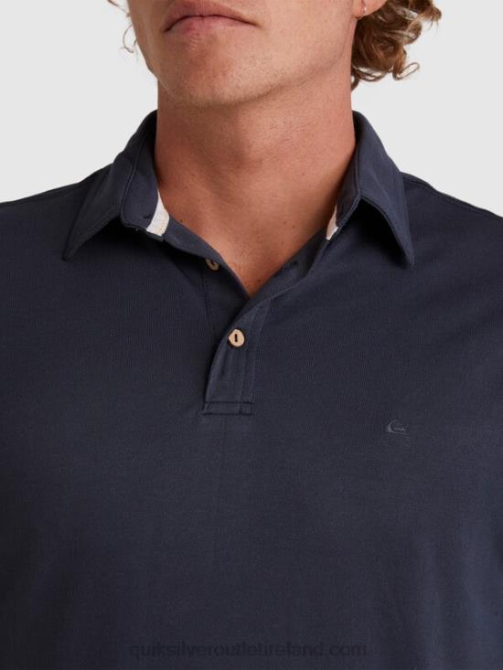 Men Quiksilver Waterman Waterpolo Short Sleeve Polo Shirt N02TD250 blue nights