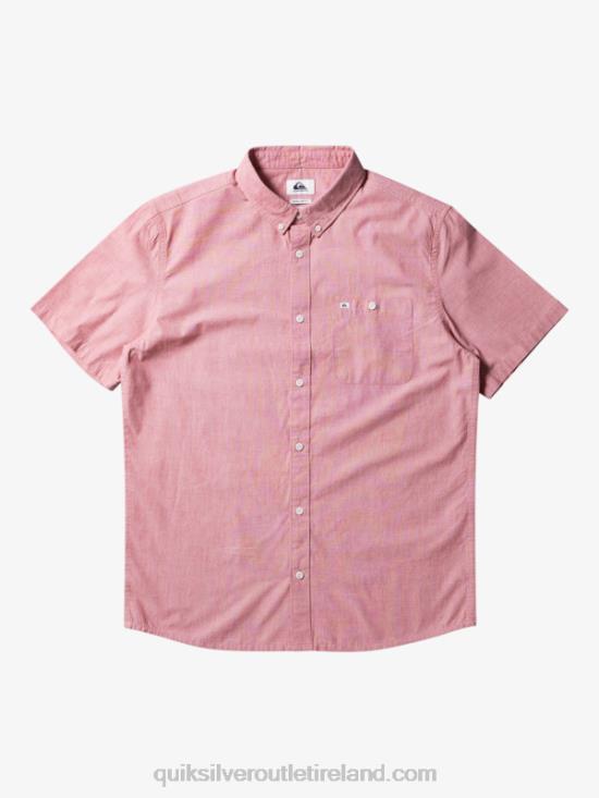 Men Quiksilver Winfall Short Sleeve Shirt N02TD379 red ochre