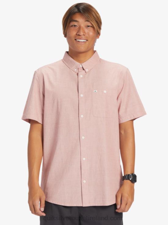 Men Quiksilver Winfall Short Sleeve Shirt N02TD379 red ochre