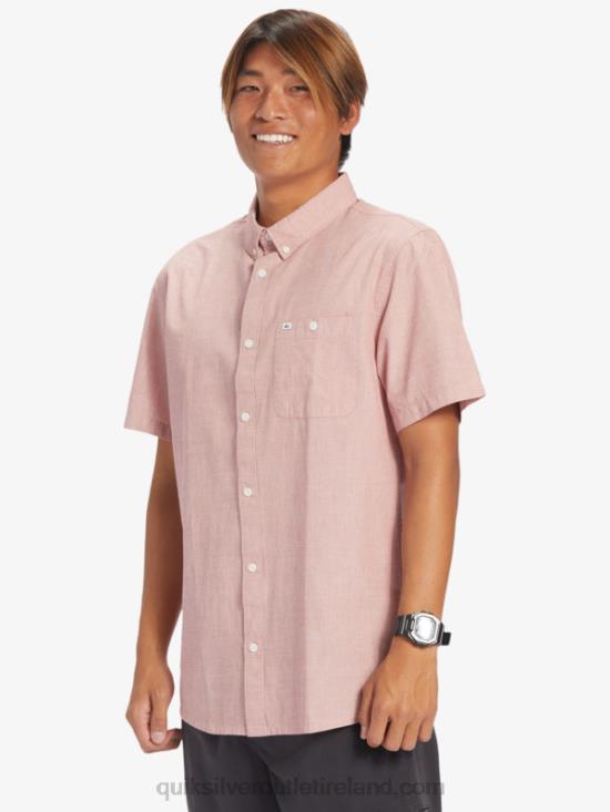 Men Quiksilver Winfall Short Sleeve Shirt N02TD379 red ochre