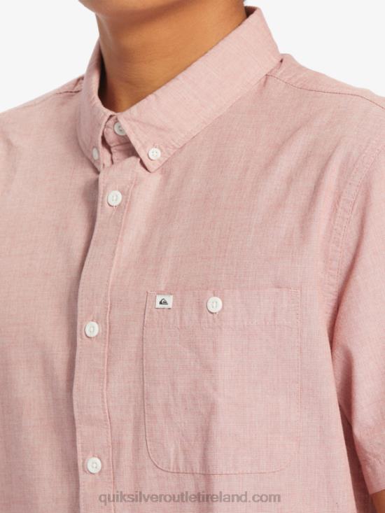 Men Quiksilver Winfall Short Sleeve Shirt N02TD379 red ochre