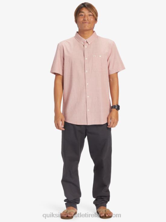 Men Quiksilver Winfall Short Sleeve Shirt N02TD379 red ochre