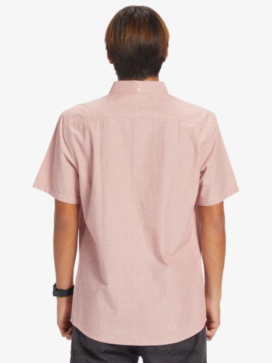 Men Quiksilver Winfall Short Sleeve Shirt N02TD379 red ochre