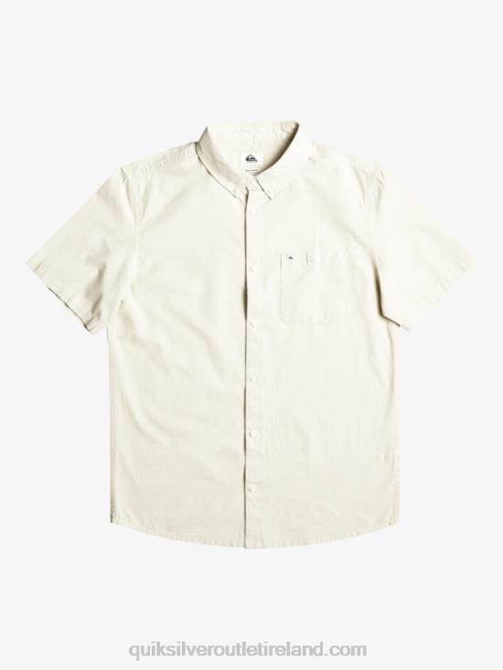 Men Quiksilver Winfall Short Sleeve Shirt N02TD381 plaza taupe