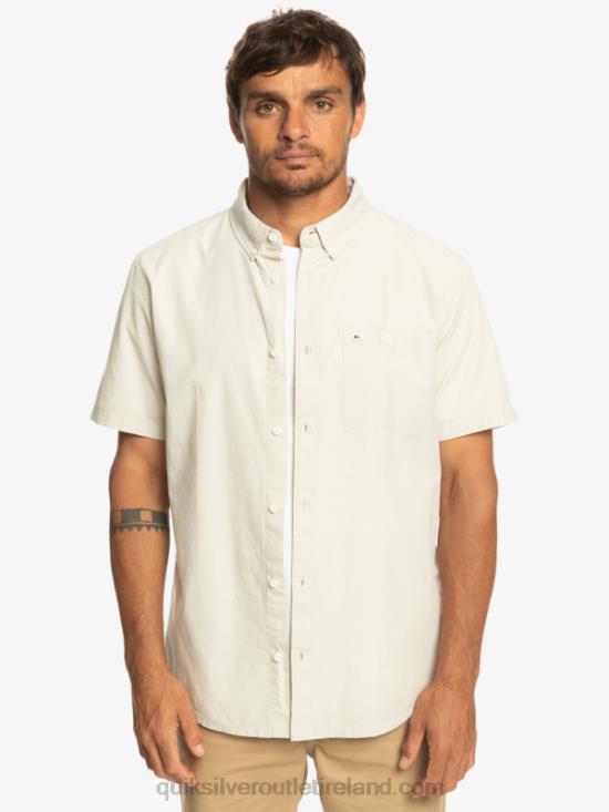 Men Quiksilver Winfall Short Sleeve Shirt N02TD381 plaza taupe