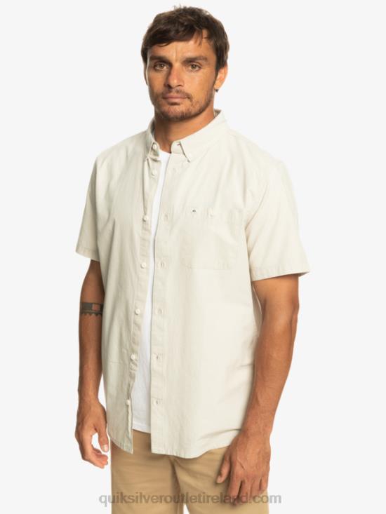 Men Quiksilver Winfall Short Sleeve Shirt N02TD381 plaza taupe