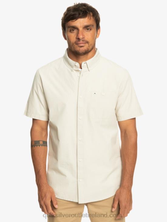 Men Quiksilver Winfall Short Sleeve Shirt N02TD381 plaza taupe