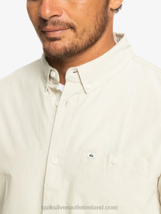 Men Quiksilver Winfall Short Sleeve Shirt N02TD381 plaza taupe