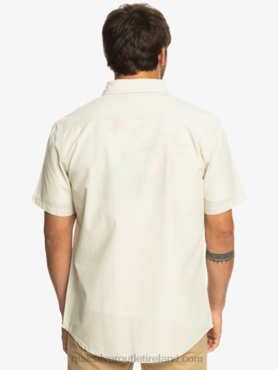 Men Quiksilver Winfall Short Sleeve Shirt N02TD381 plaza taupe