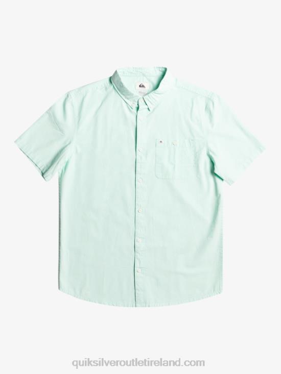 Men Quiksilver Winfall Short Sleeve Shirt N02TD382 iced aqua