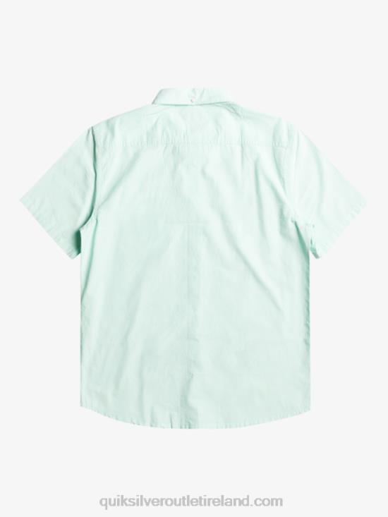 Men Quiksilver Winfall Short Sleeve Shirt N02TD382 iced aqua