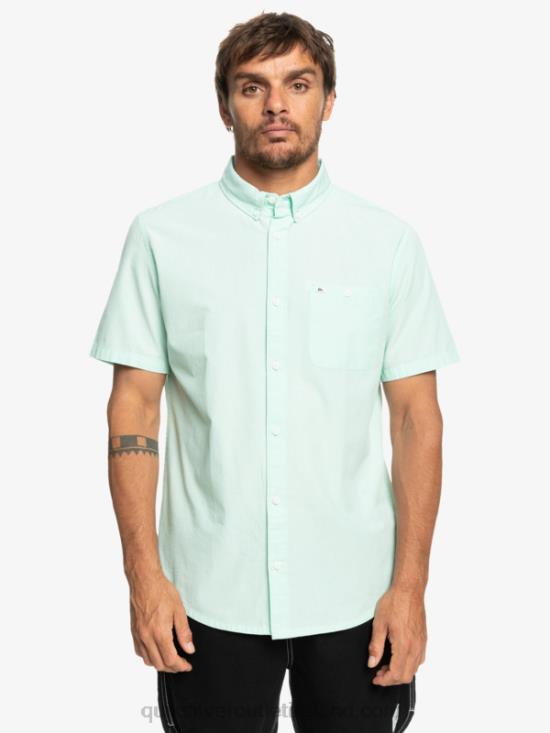 Men Quiksilver Winfall Short Sleeve Shirt N02TD382 iced aqua
