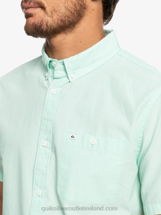 Men Quiksilver Winfall Short Sleeve Shirt N02TD382 iced aqua