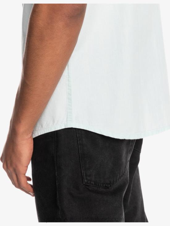 Men Quiksilver Winfall Short Sleeve Shirt N02TD382 iced aqua