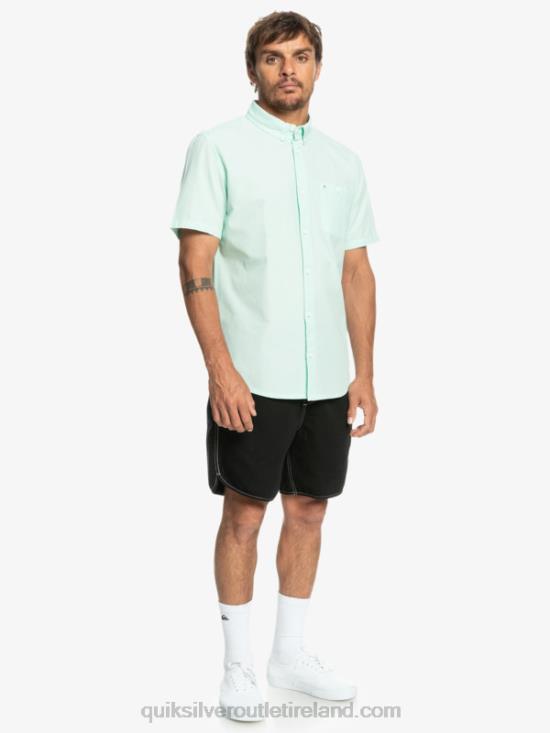 Men Quiksilver Winfall Short Sleeve Shirt N02TD382 iced aqua