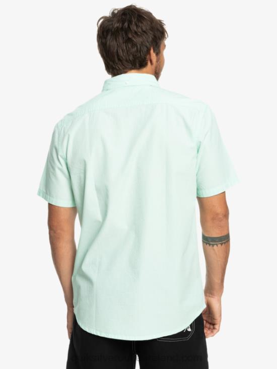 Men Quiksilver Winfall Short Sleeve Shirt N02TD382 iced aqua