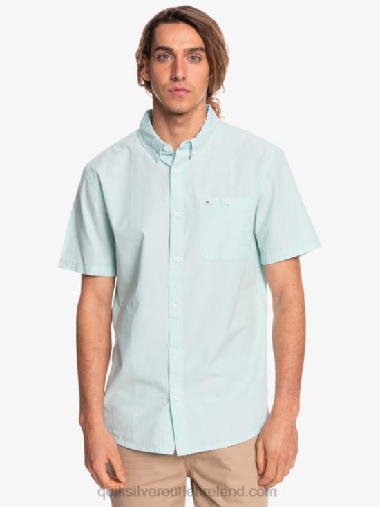 Men Quiksilver Winfall Short Sleeve Shirt N02TD385 angel blue