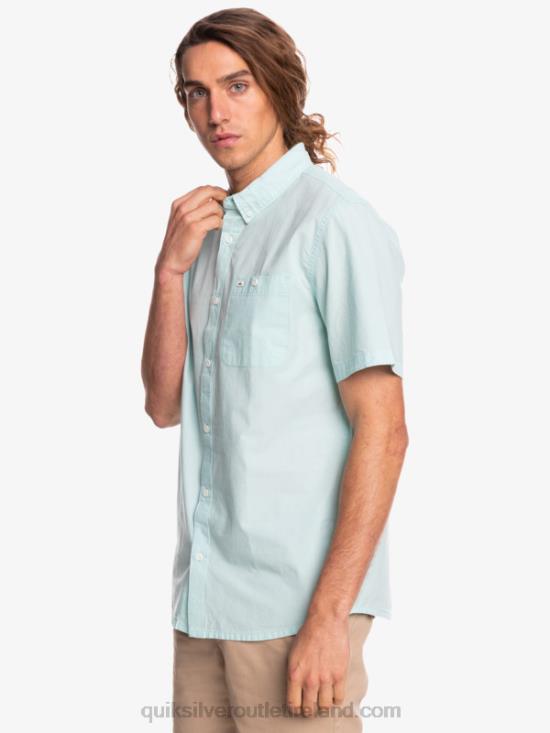 Men Quiksilver Winfall Short Sleeve Shirt N02TD385 angel blue