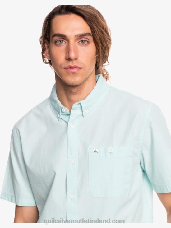 Men Quiksilver Winfall Short Sleeve Shirt N02TD385 angel blue