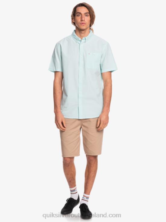 Men Quiksilver Winfall Short Sleeve Shirt N02TD385 angel blue