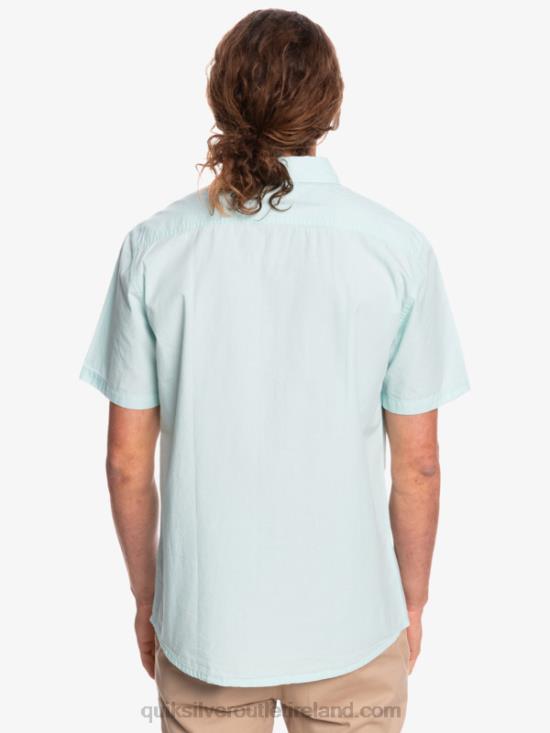 Men Quiksilver Winfall Short Sleeve Shirt N02TD385 angel blue