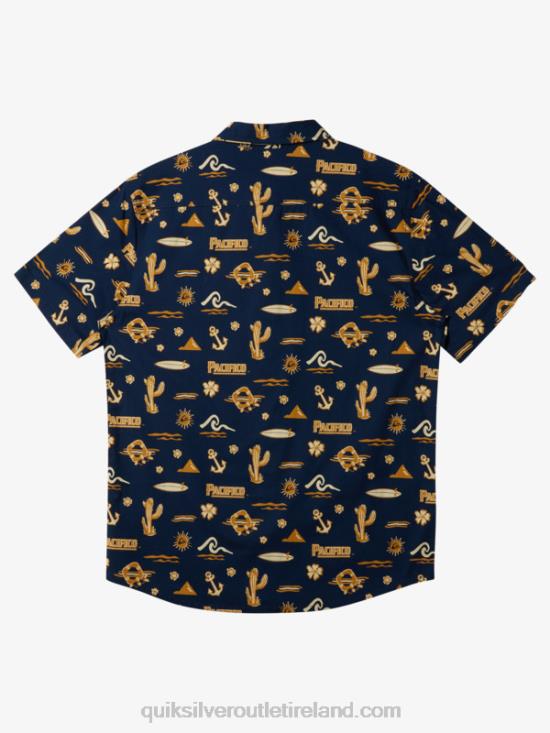 Men Quiksilver x Pacifico Short Sleeve Shirt N02TD15 navy blazer