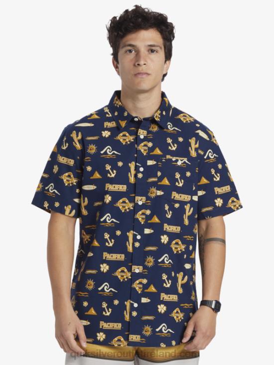 Men Quiksilver x Pacifico Short Sleeve Shirt N02TD15 navy blazer