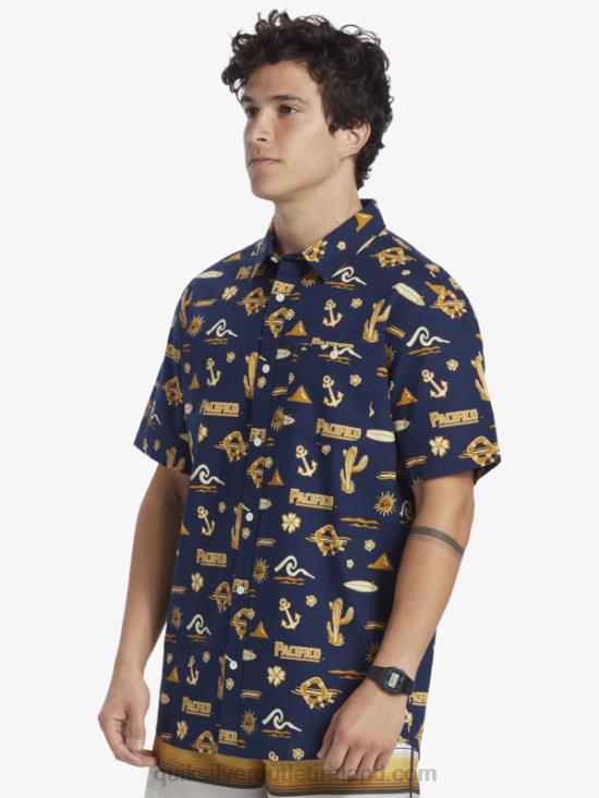 Men Quiksilver x Pacifico Short Sleeve Shirt N02TD15 navy blazer