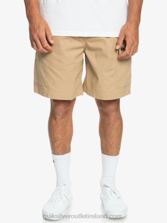 Men Quiksilver Cargo Taxer Elastic Waist 19 Shorts N02TD1009 plage