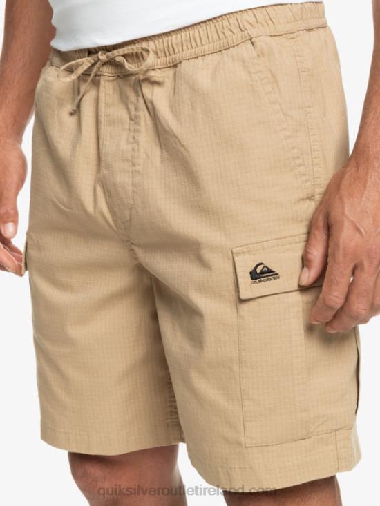 Men Quiksilver Cargo Taxer Elastic Waist 19 Shorts N02TD1009 plage