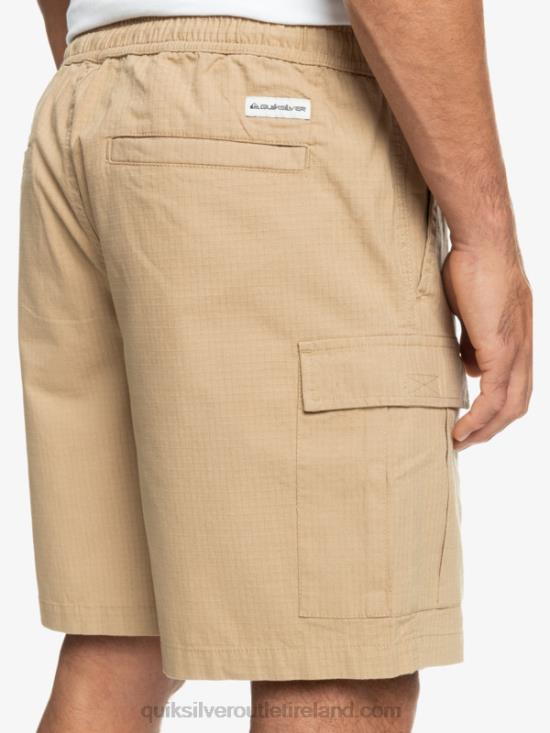 Men Quiksilver Cargo Taxer Elastic Waist 19 Shorts N02TD1009 plage