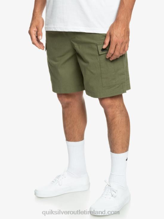 Men Quiksilver Cargo Taxer Elastic Waist 19 Shorts N02TD1010 four leaf clover