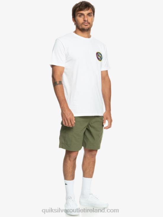 Men Quiksilver Cargo Taxer Elastic Waist 19 Shorts N02TD1010 four leaf clover