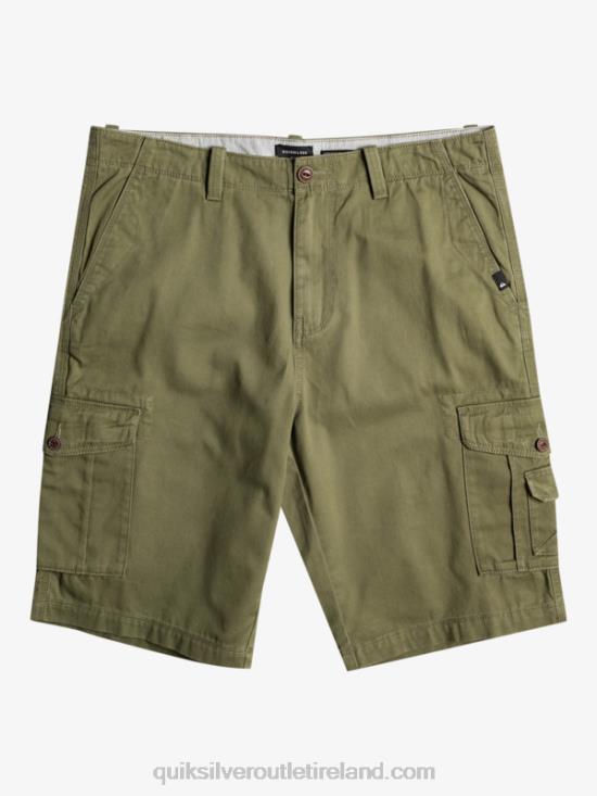 Men Quiksilver Crucial Battle Cargo Shorts N02TD954 four leaf clover