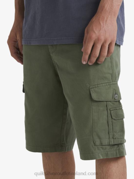 Men Quiksilver Crucial Battle Cargo Shorts N02TD954 four leaf clover