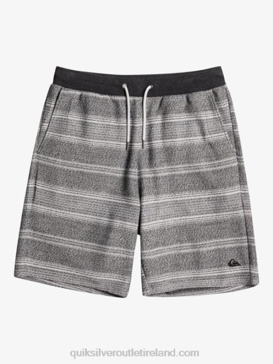 Men Quiksilver Great Otway Sweat Shorts N02TD329 black otway stripe
