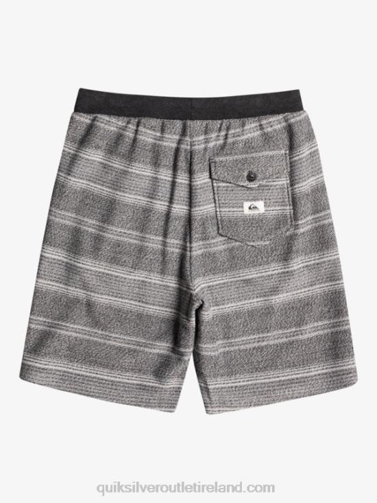 Men Quiksilver Great Otway Sweat Shorts N02TD329 black otway stripe