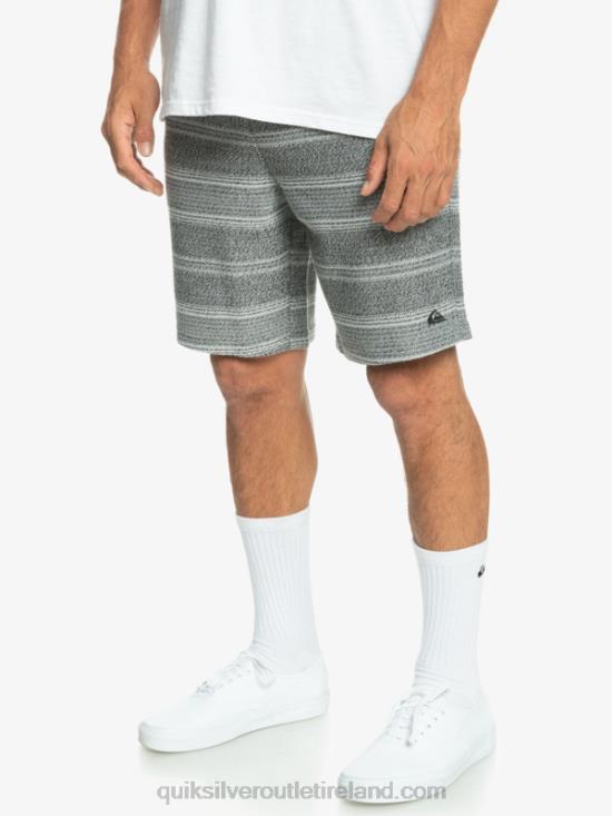 Men Quiksilver Great Otway Sweat Shorts N02TD329 black otway stripe