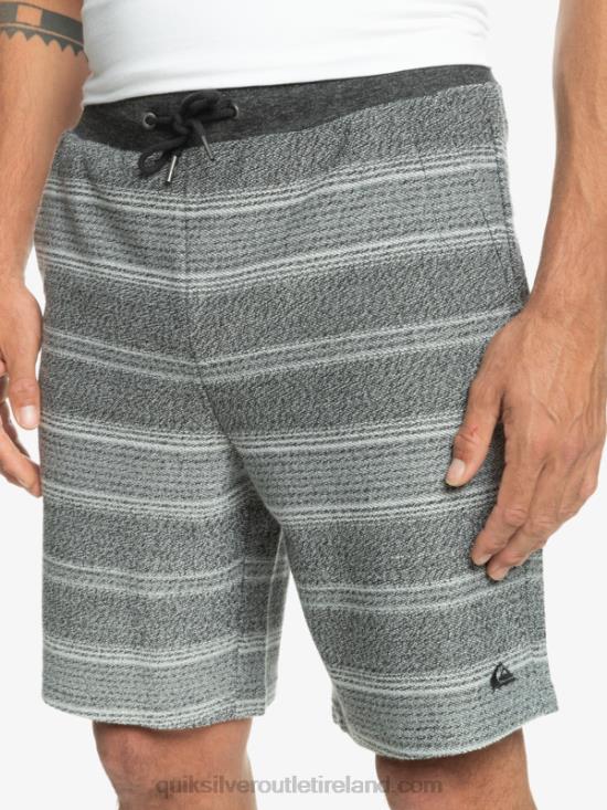Men Quiksilver Great Otway Sweat Shorts N02TD329 black otway stripe